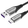 Vention Cable USB-C a USB 2.0 COFHH, 100W 5A, 480 Mbps, 2m, Gris